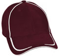 FRONT VIEW OF BASEBALL CAP MAROON/WHITE